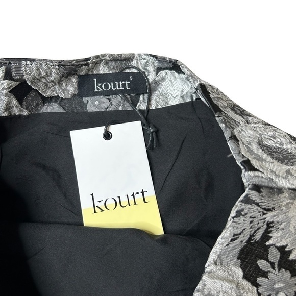 Kourt Tela Black Silver Floral Matching Set Skirt and Crop Top Size Small - Picture 14 of 16